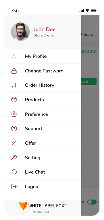 store app- profile settings