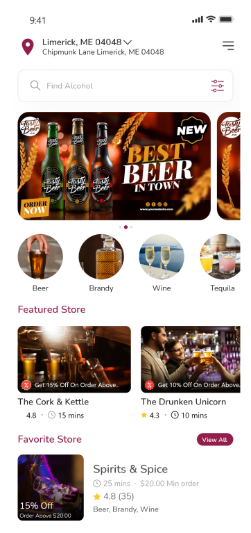 alcohol categories and offers