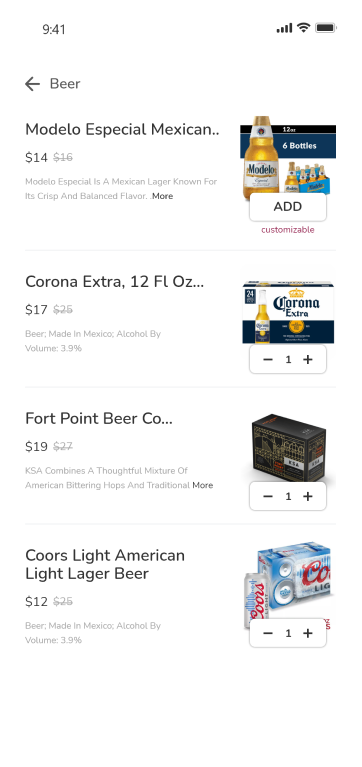 alcohol app product list