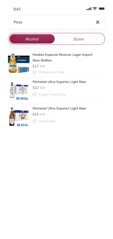 alcohol app search results