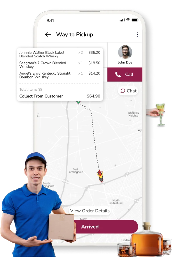 alcohol delivery app solutions - driver app