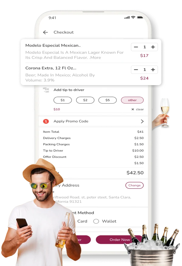 alcohol delivery app solutions - user app