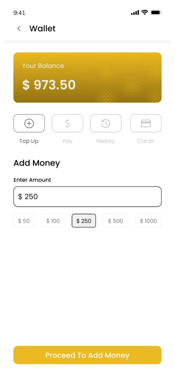 customer app - wallet