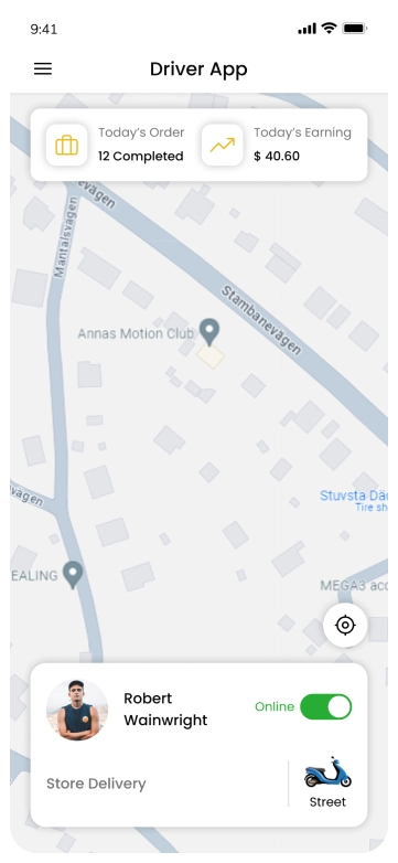 driver app - live tracking