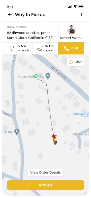 driver app - way to pickup