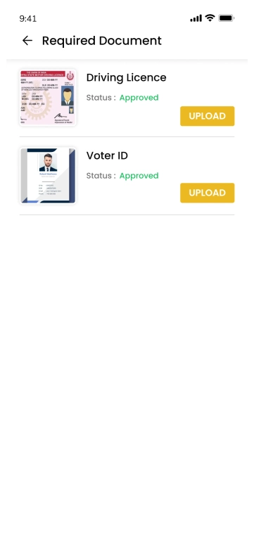 driver app - required document