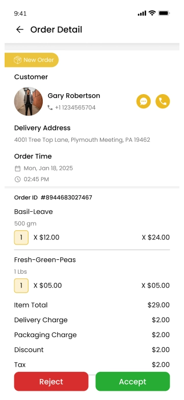 store app - order details