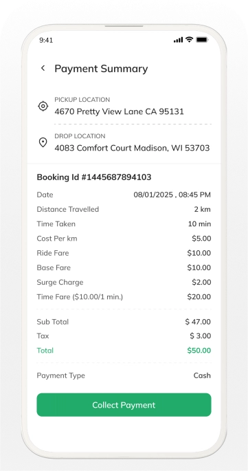 Driver payment summary