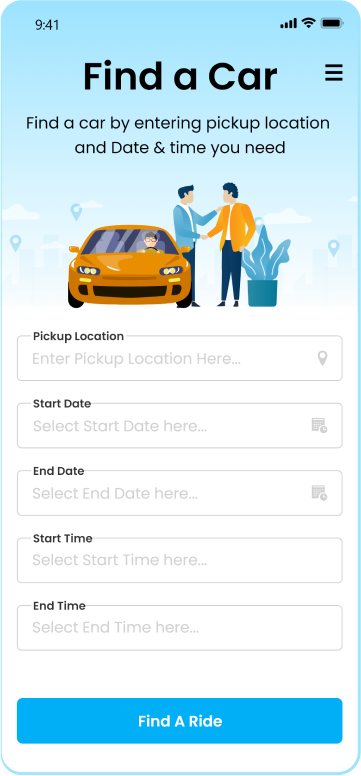 customer app - Ride Search Screen