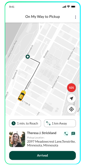 driver app - pickup navigation