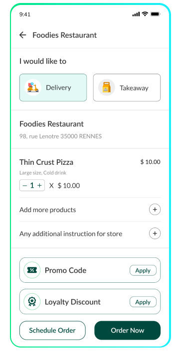 user app - foodies restaurant