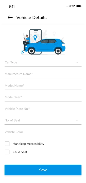 offer ride - vehicle details