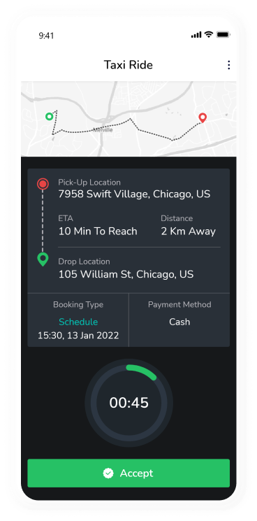 driver app - taxi ride