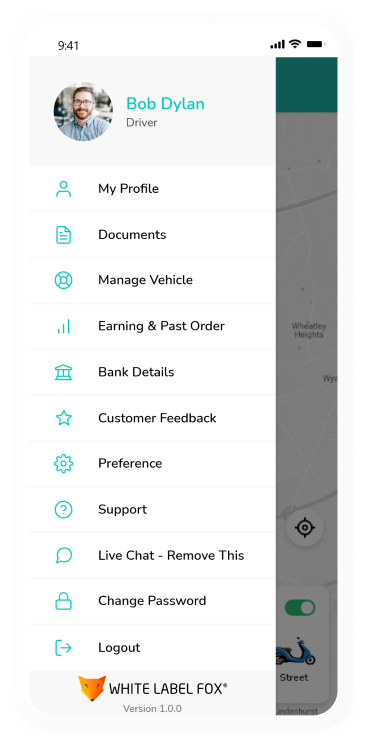 driver app - account settings