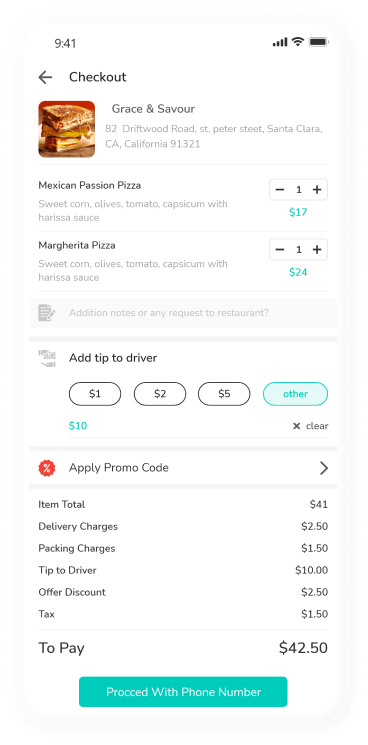 user app - checkout order summary