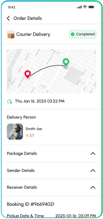 customer app - order details