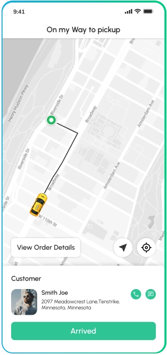 driver app - way to pickup