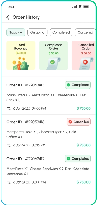 store app - order history