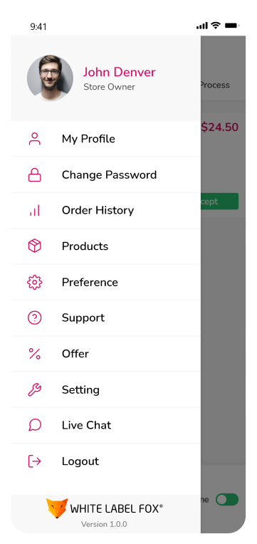 store app - profile setting