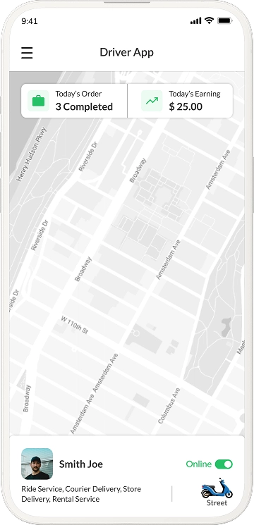 driver app dashboard