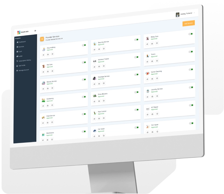 Provider Web Panel Dashboard