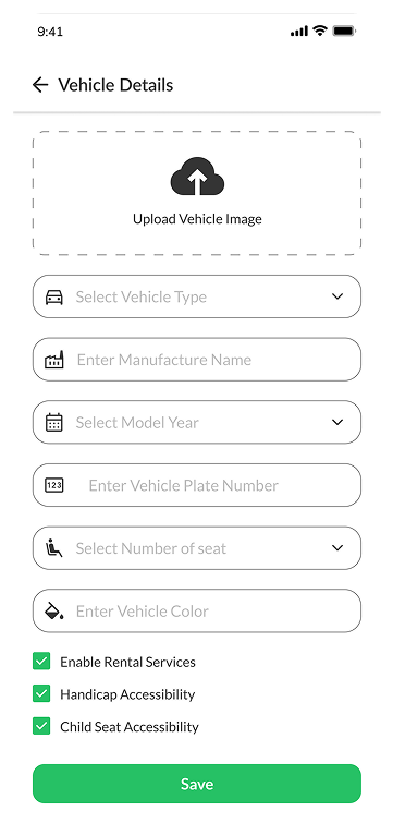 Vehicle details form