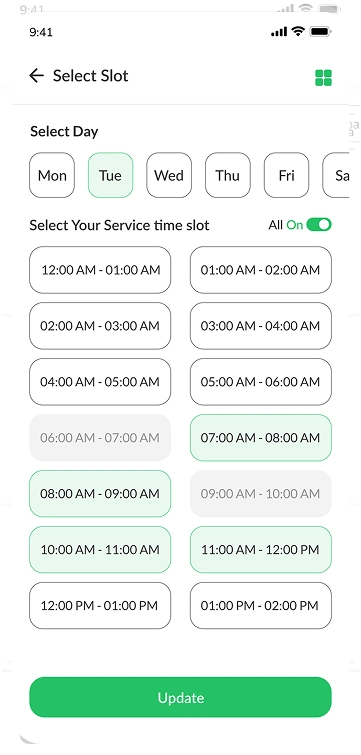 Time slot selection