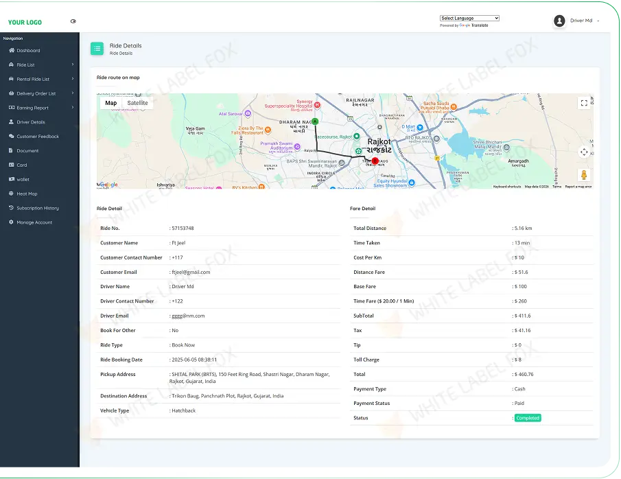 Driver Web Panel