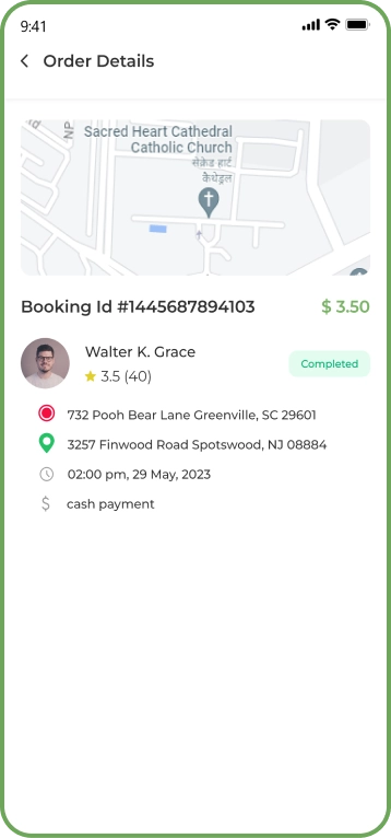 Fox Drive driver app – ride status tracking