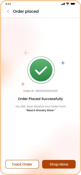 user app - order placed