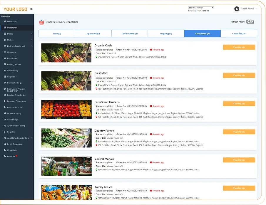 Customer Website