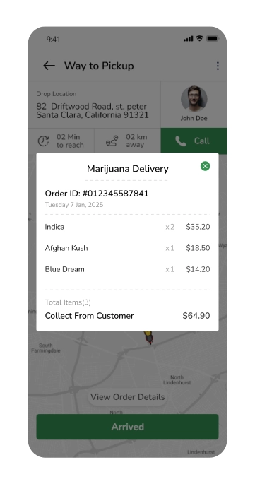 Driver App - Order pickup confirmation