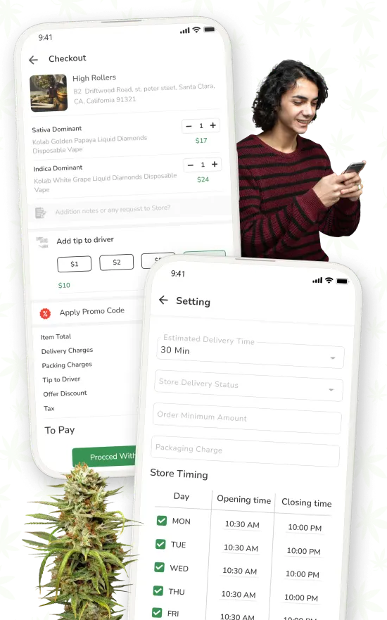 Marijuana Delivery App workflow