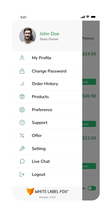 store app - profile setting