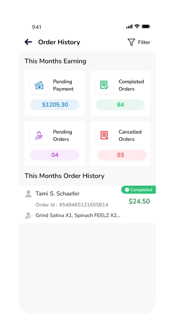 store app - order history