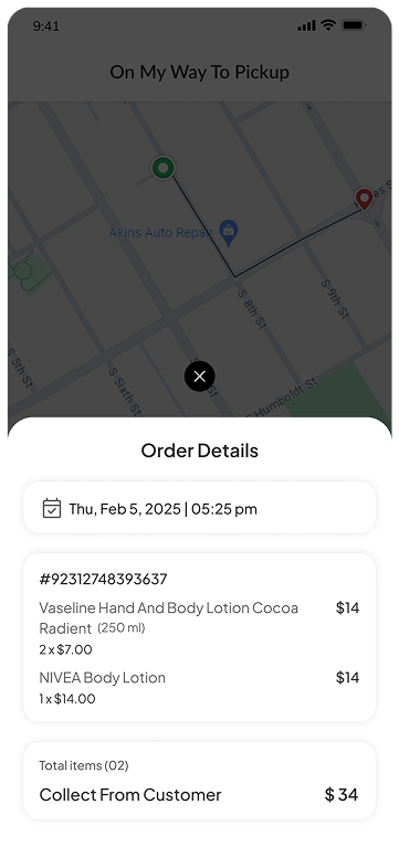 Confirm order pickup