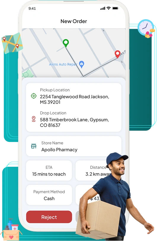 Medicine Delivery Driver App Features