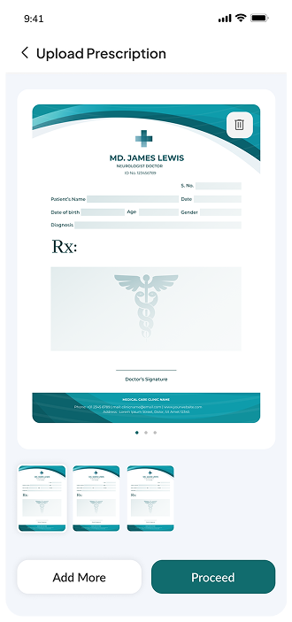 Upload prescription securely