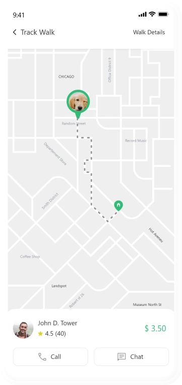 customer app - Track Walk