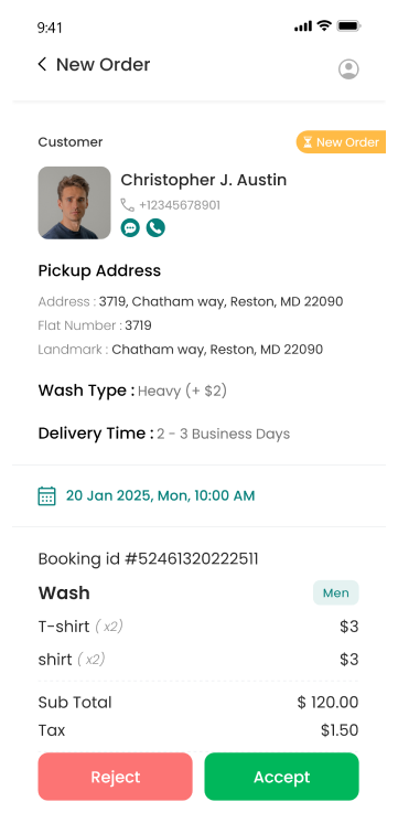 Provider app - New orderRequest