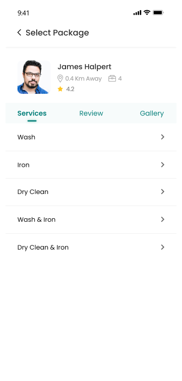 customer app - select package