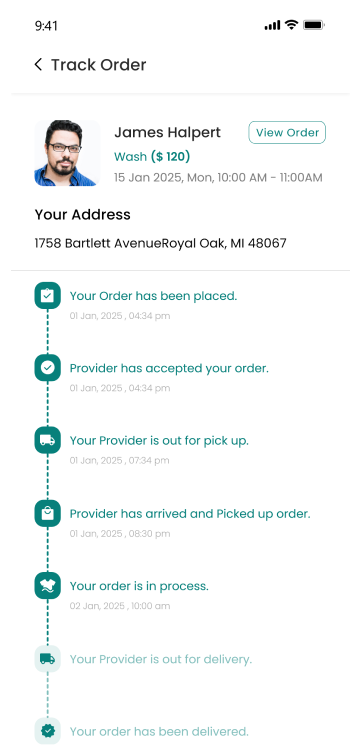 customer app - track order