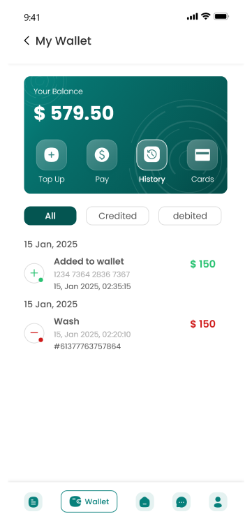 customer app - wallet