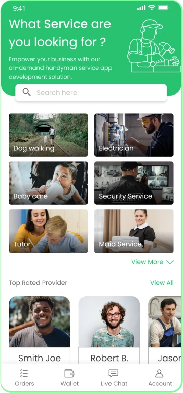 customer app - browse handyman services