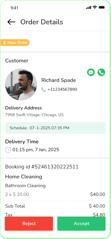 provider app - order details