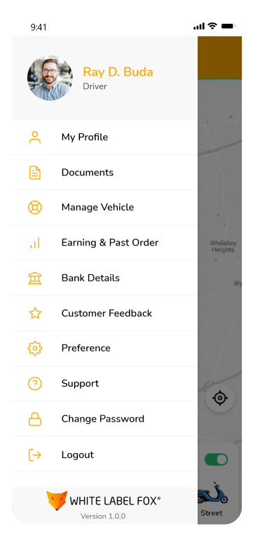 driver app - account setting