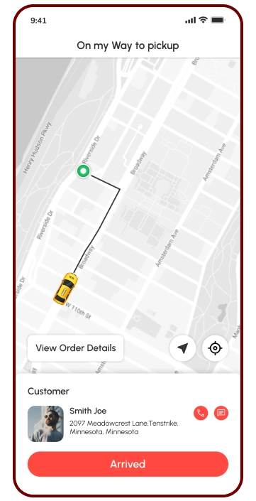 driver app - en route to pickup