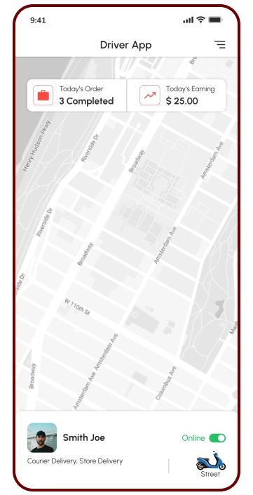 driver app - driver dashboard