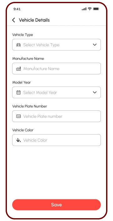 driver app - vehicle details