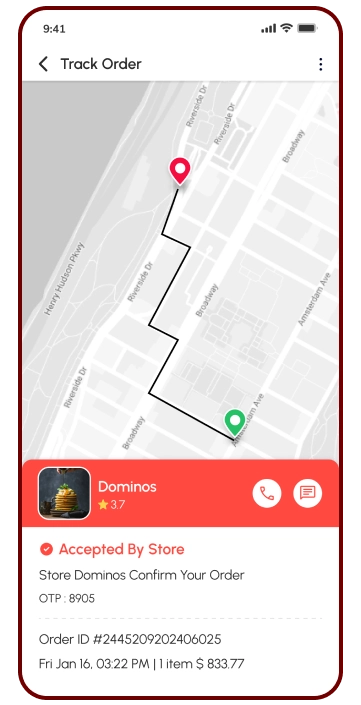 user app - order tracking